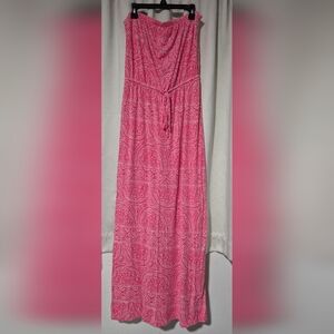 Old Navy Pink Patterned Maxi Dress
